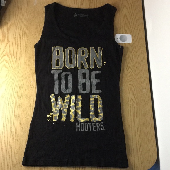 Hooters Tops - New Women’s Hooters Born To Be Wild Animal Print Ribbed Tank Black Size Medium